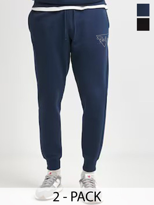 Moda Rapido Men Pack Of 2 Cotton Mid Rise Joggers
