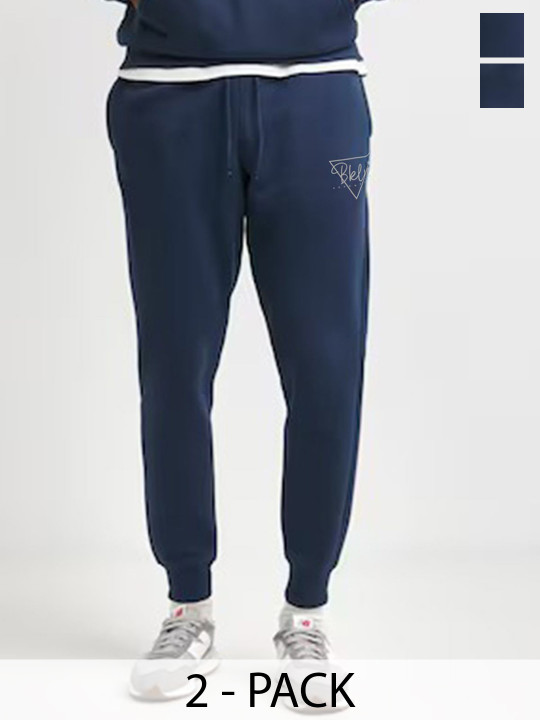 Moda Rapido Men Pack Of 2 Cotton Mid Rise Joggers