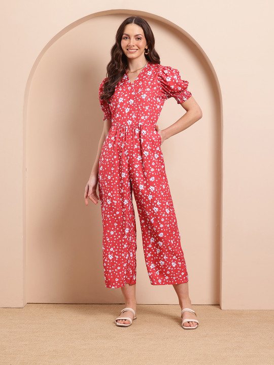 Mast & Harbour Printed Basic Jumpsuit