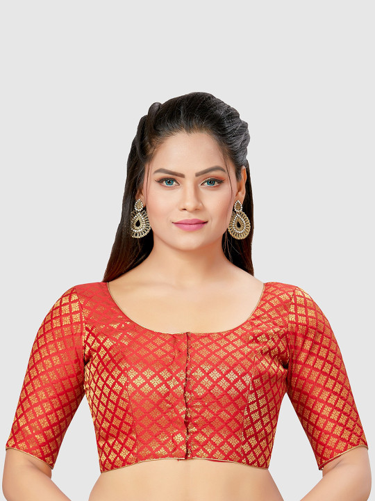 Madhu Fashion Round Neck Readymade Saree Blouse