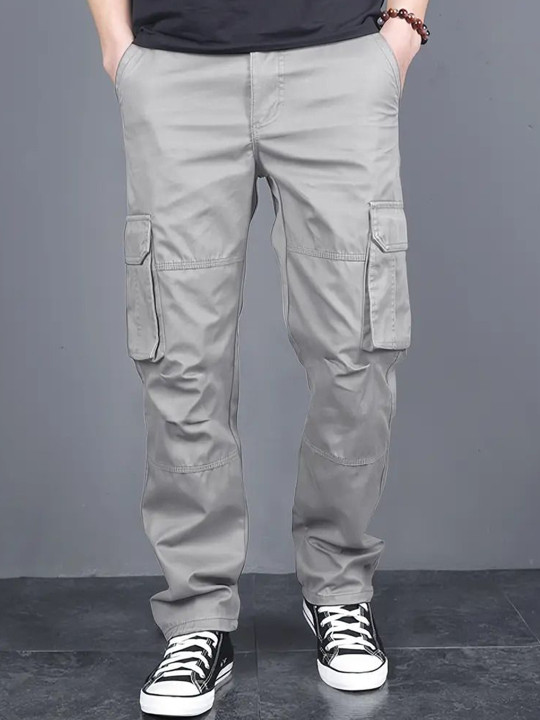 Men Cotton Loose Fit Cargo Trouser