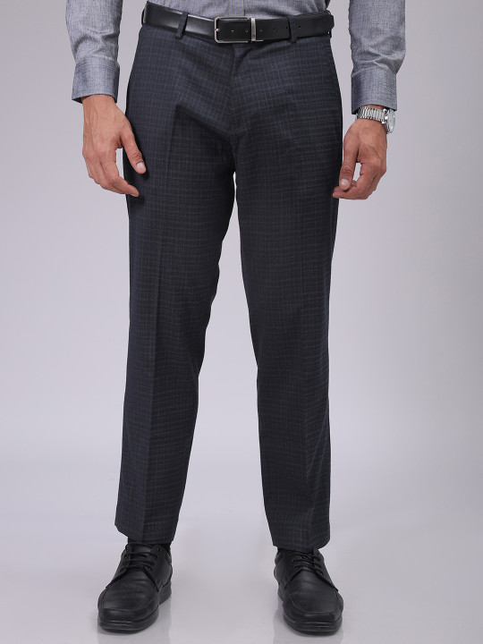 The Indian Garage Co. X Luxe Men Checked Formal Trousers