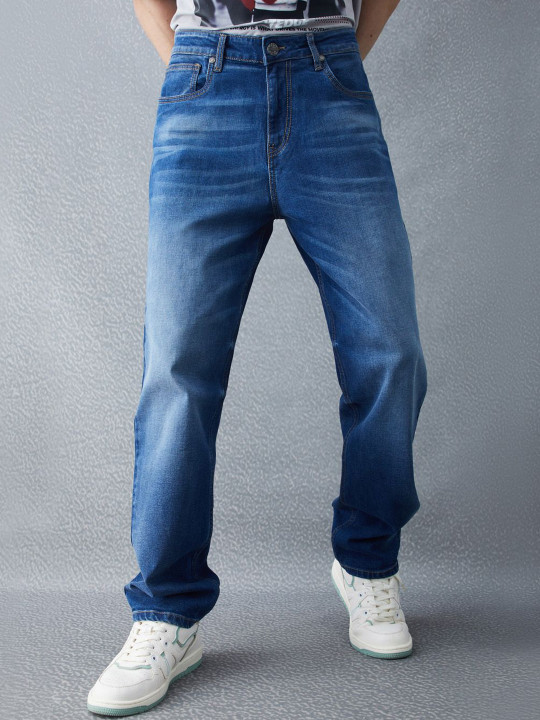 VOLTEDGE Men Baggy Fit Cotton Stretchable Jeans
