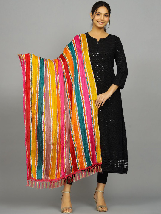 HANDICRAFT PALACE Printed Leheriya Dupatta