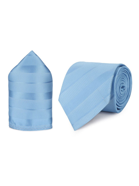 Tossido Men Striped Necktie & Pocket Square Gift Set Comes with a box