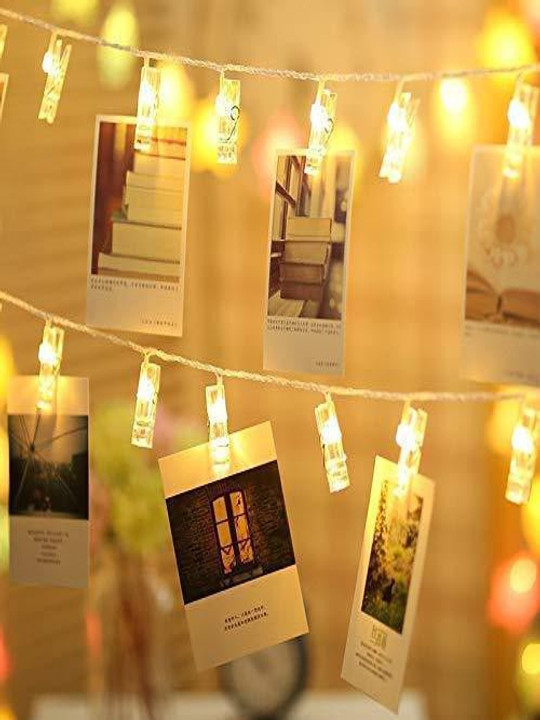 ENORMITY 3m Warm Yellow 15 LEDs Photo Clip String Lights