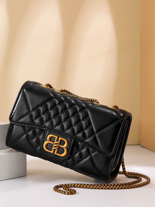 Diva Dale Women Solid Quilted Structured Sling Bag