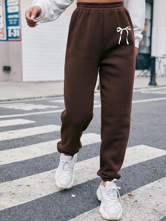 TABADTOD Brown Solid Relaxed Fit Mid-Rise Joggers