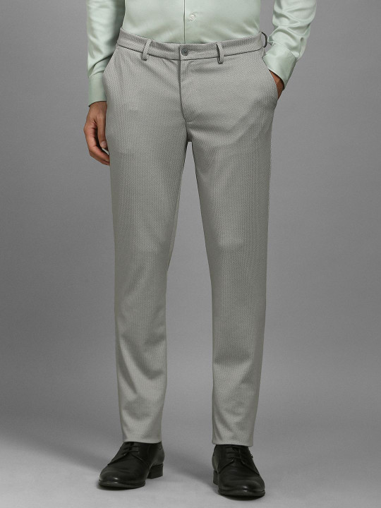 Louis Philippe Men Printed Slim Fit Trousers