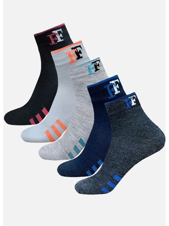 StyFun Men Pack Of 5 Striped Ankle Length Socks