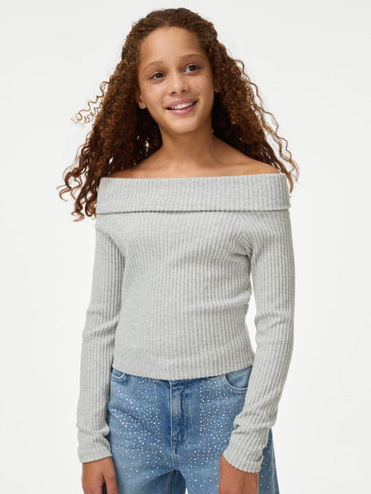 Marks & Spencer Ribbed Bardot Top