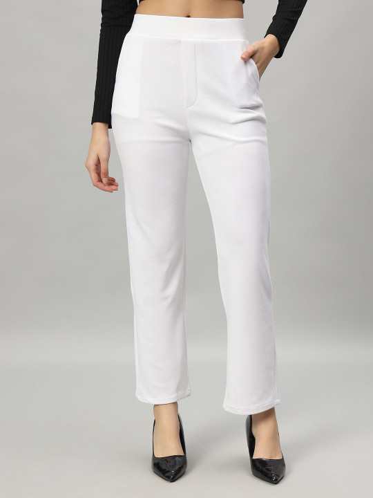 Jinax Women Relaxed Straight Leg Slim Fit Cigarette Trousers