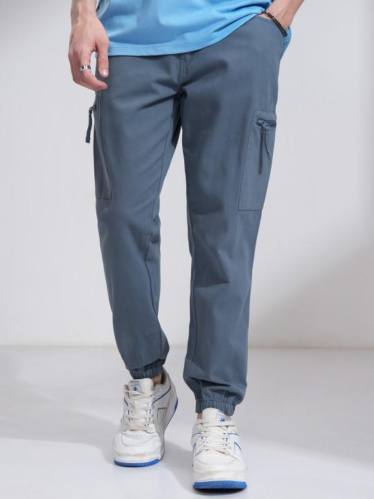 HIGHLANDER Men Solid Elasticated Relaxed Fit Jogger