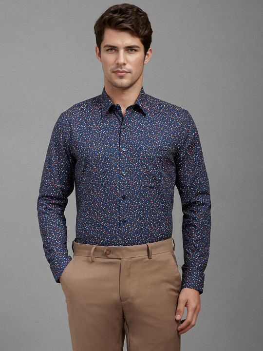 Louis Philippe Men Slim Fit Floral Opaque Printed Formal Shirt