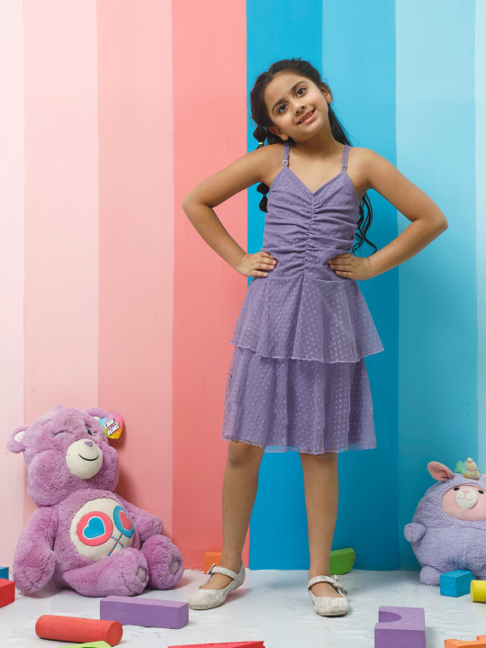 Athena Girl Layered Fit & Flare Dress
