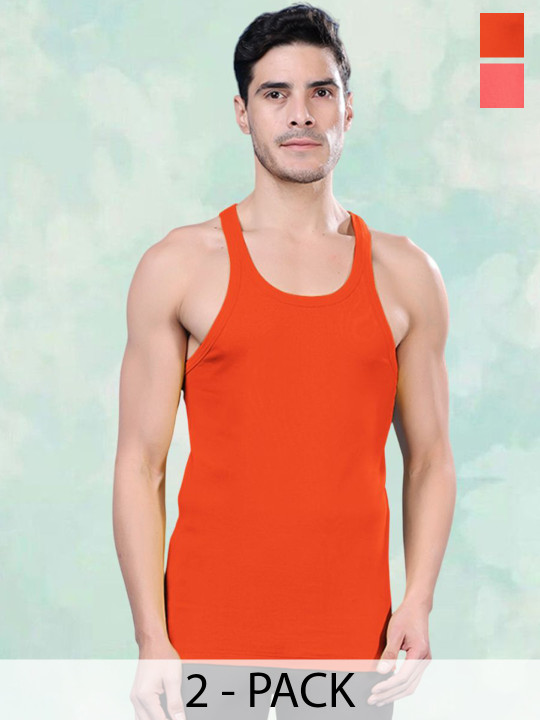 FBAR Men Pack Of 2 Pure Cotton Gym Innerwear Vests