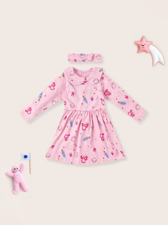 Nauti Nati Print Peter Pan Collar Fit & Flare Dress