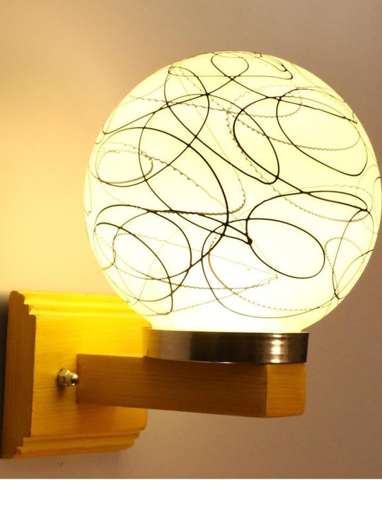 SOMIL Somil Premium Designer Glass Wall / Night Lamp Elegant & Stylish Dcor Accent for Modern Interiors, color- Black, White Size- 21.5 X 31 X 25.5 CM