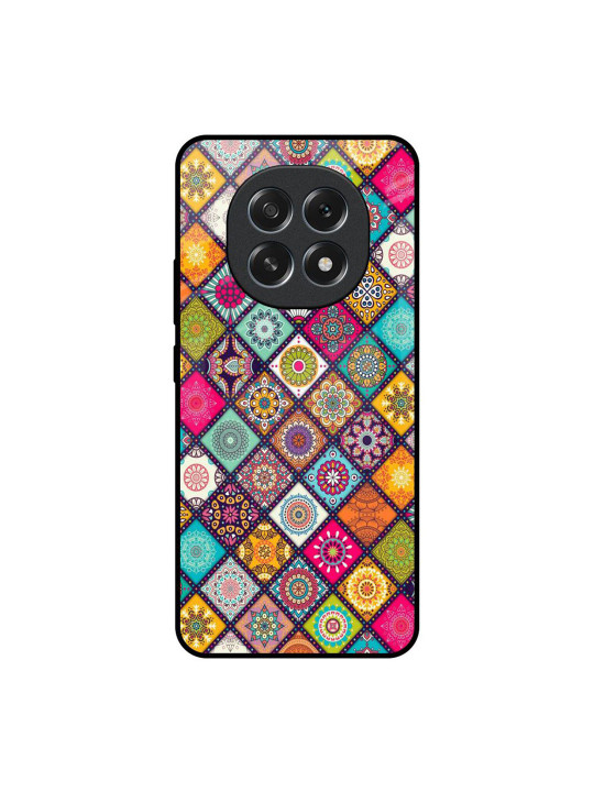 QRIOH Mandala Printed Oppo F29 5G Glass Back Case Mobile Accessories