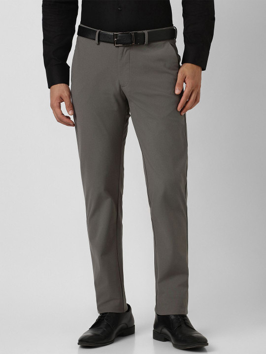 Van Heusen Men Slim Fit Mid-Rise Formal Trousers
