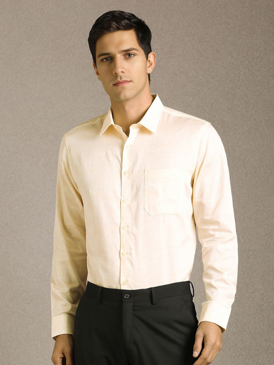 Louis Philippe Slim Fit Long Sleeves Pure Cotton Formal Shirt