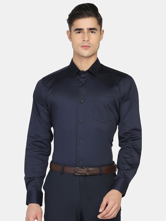 Blackberrys India Slim Spread Collar Slim Fit Pure Cotton Formal Shirt