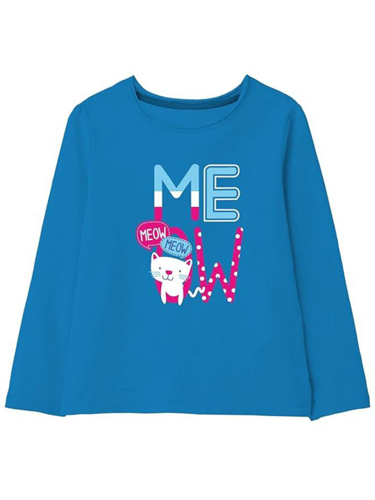 Minicult Girls Pack of 2 Conversational Printed Round Neck Cotton T-shirts