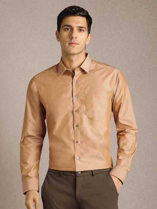 Louis Philippe Slim Fit Long Sleeves Pure Cotton Formal Shirt