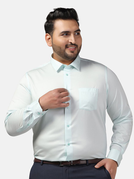 Blackberrys Plus Size India Slim Spread Collar Slim Fit Pure Cotton Formal Shirt