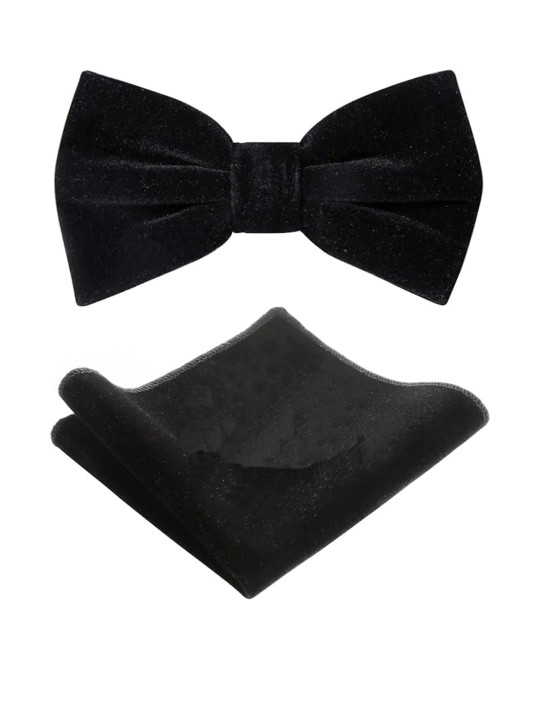VOICI Velvet Bow Tie Pocket Square