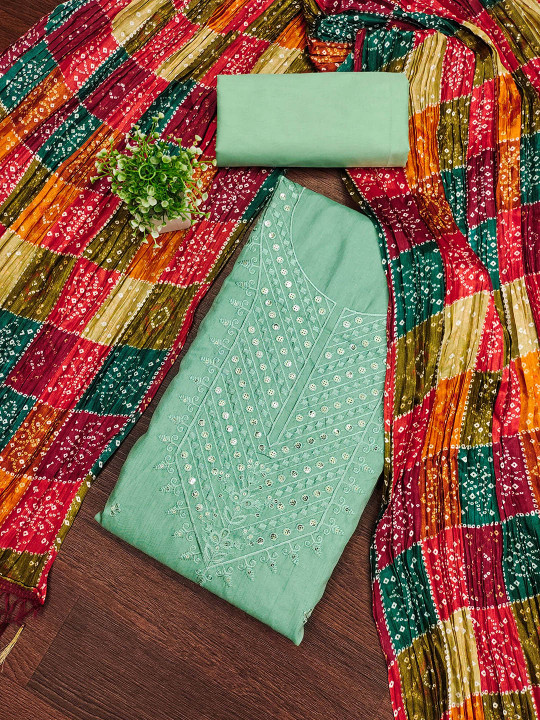 MANVAA Embroidered Unstitched Dress Material