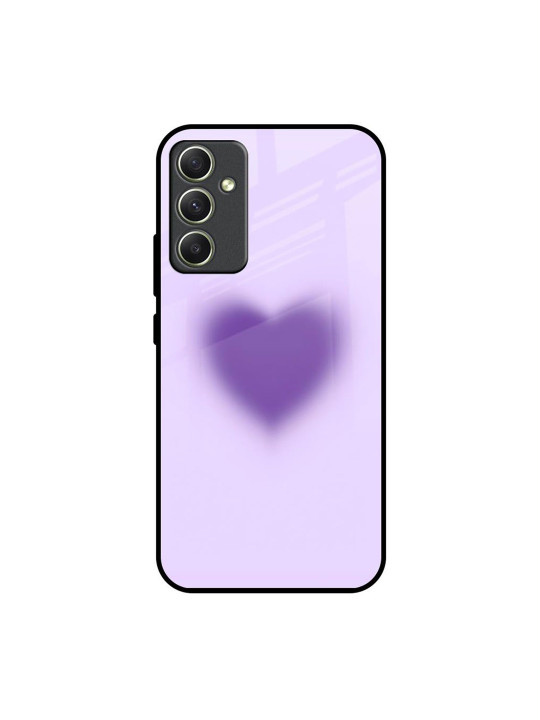 QRIOH Violet Valentine Printed Samsung Galaxy A34 5G Glass Back Case Mobile Accessories