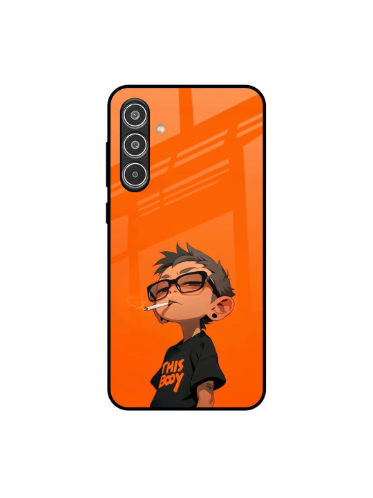 QRIOH Rebel Kid Quirky Printed Samsung Galaxy A36 5G Glass Back Case