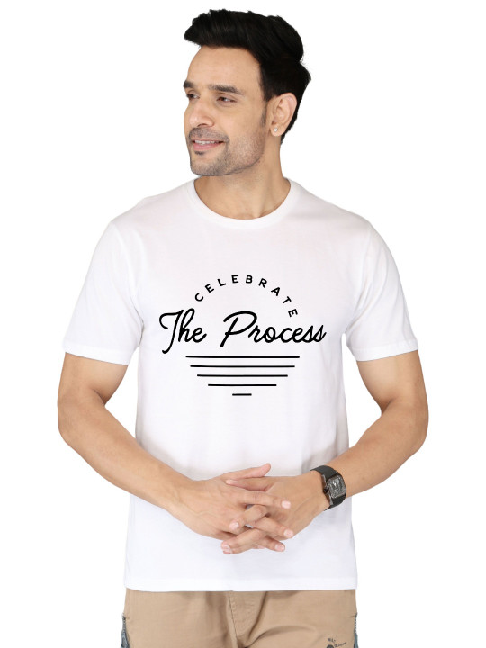 NOBLE HUSTLE Men Typography Printed Round Neck Cotton T-shirt