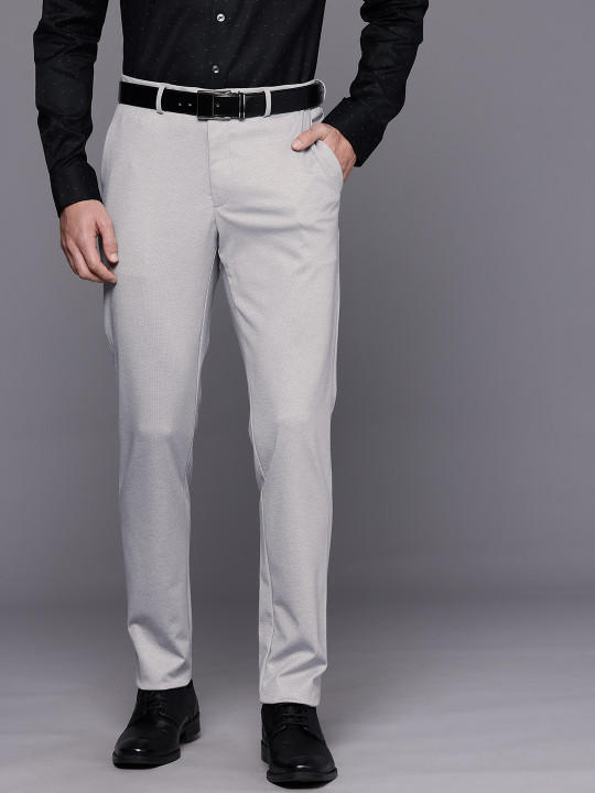 Louis Philippe Men Slim Tapered Fit Formal Trousers