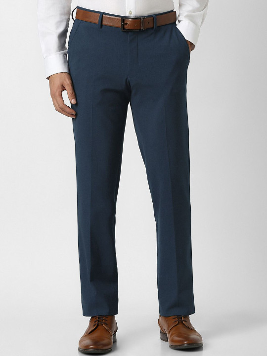 Van Heusen Men Slim Fit Mid-Rise Formal Trousers