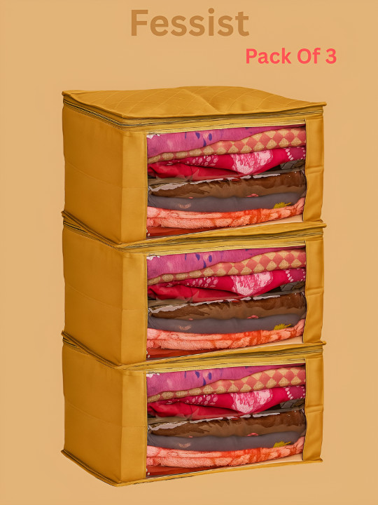 Fessist Gold-Toned Set of 3 Regular Multi-Utility Organisers
