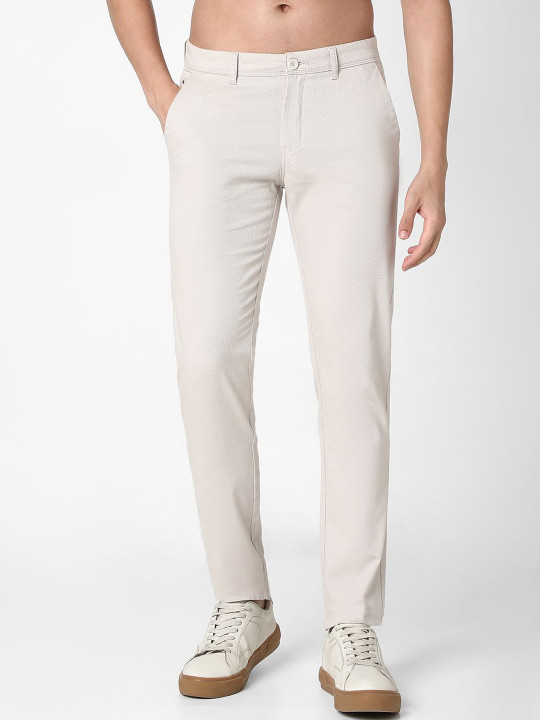 R&B Men Slim Fit Mid-Rise Cotton Trouser