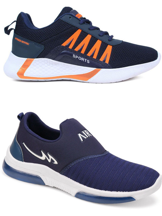 Spotwalk Men Set Of 2 Mesh All-Rounder Running Shoes