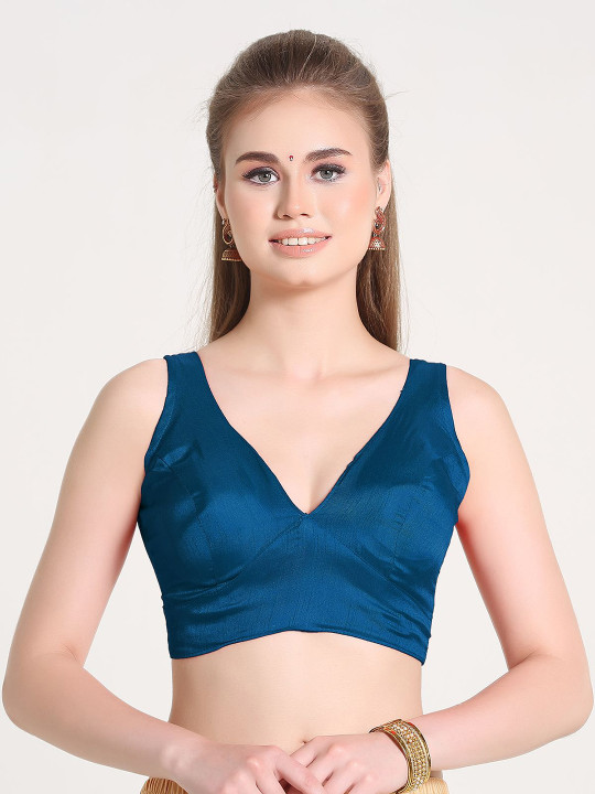 HERE&NOW V Neck Readymade Saree Blouse