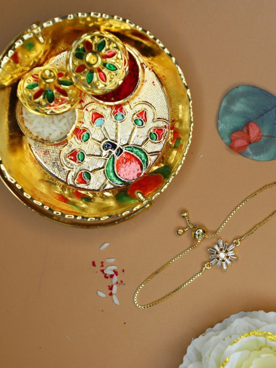 House of Pataudi Bracelet Rakhi With Pooja Thali & Roli Chawal, Greeting Card