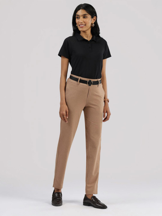 Blissclub Women Work To Wine Twill Straight Pants