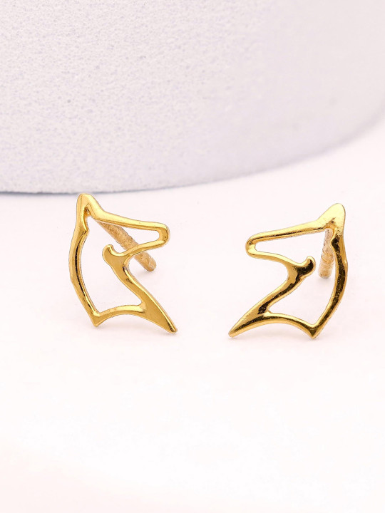 AMONROO 925 Sterling Silver Gold-Plated Chunky Studs