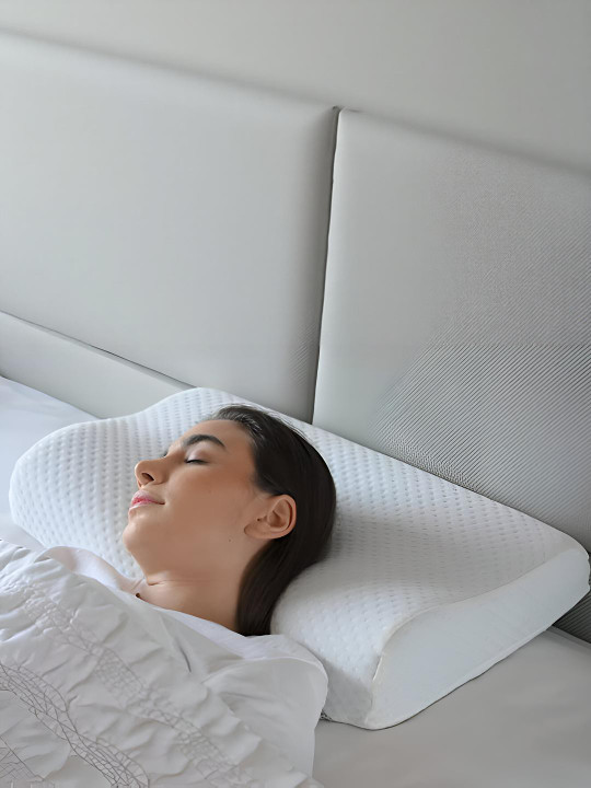 TLK-HWB White Memory Foam Filled Cotton Lightweight Sleep Pillow