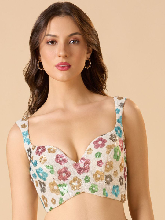 SALWAR STUDIO SALWAR STUDIO Sweetheart Neck Sleeveless Blouse