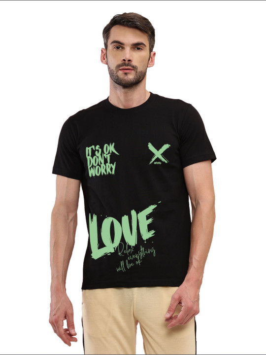 T.T. Men Typography Printed Round Neck T-shirt