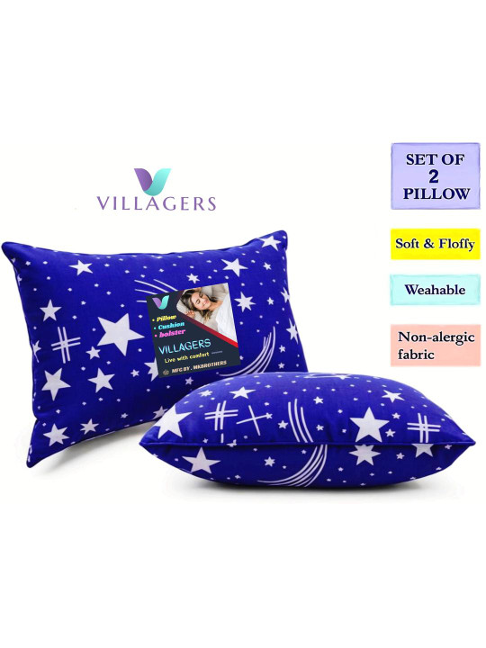 VILLAGERS Unisex Blue Pillows