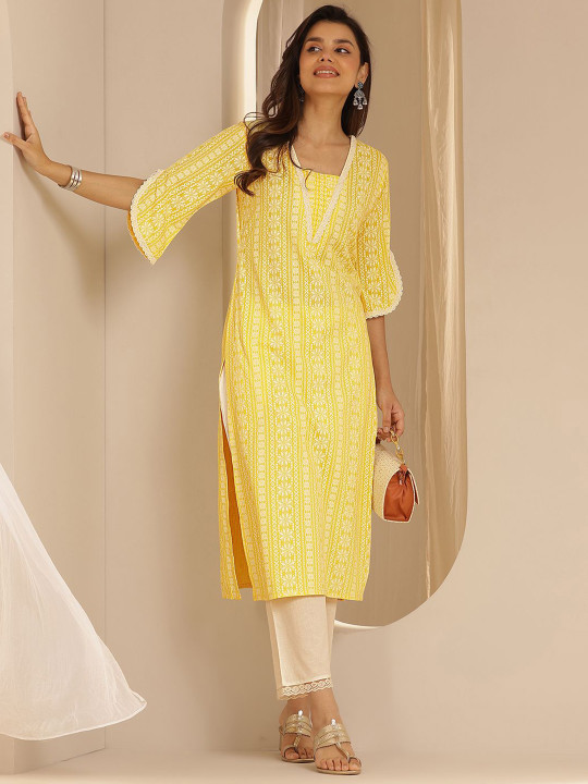Libas Women Floral Printed Daily Straight Kurta