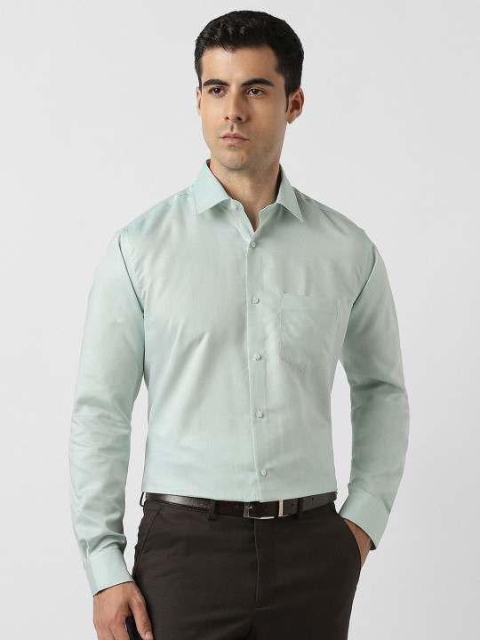 Van Heusen Men Solid Spread Collar Cotton Formal Shirt