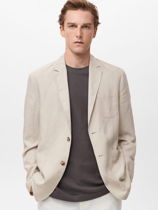 MANGO MAN Single-Breasted Slim Fit Suit Blazer